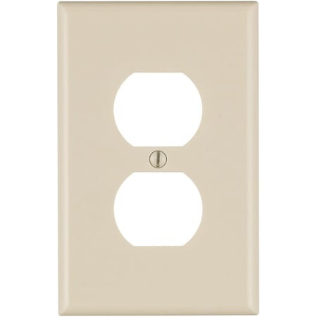 Leviton Mid-Way 1-Gang Smooth Plastic Outlet Wall Plate, Light Almond 025-80503-00T